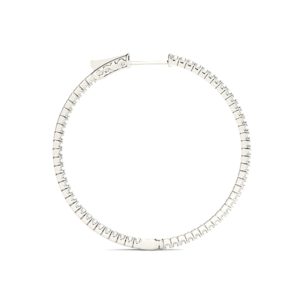 Inside-Out 1.25 ctw Diamond Hoop Earrings "U" Prong Set-VIRABYANI